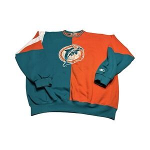 Starter NFL Miami Dolphins Vintage Men's XL Color block CrewNeck Sweatshirt